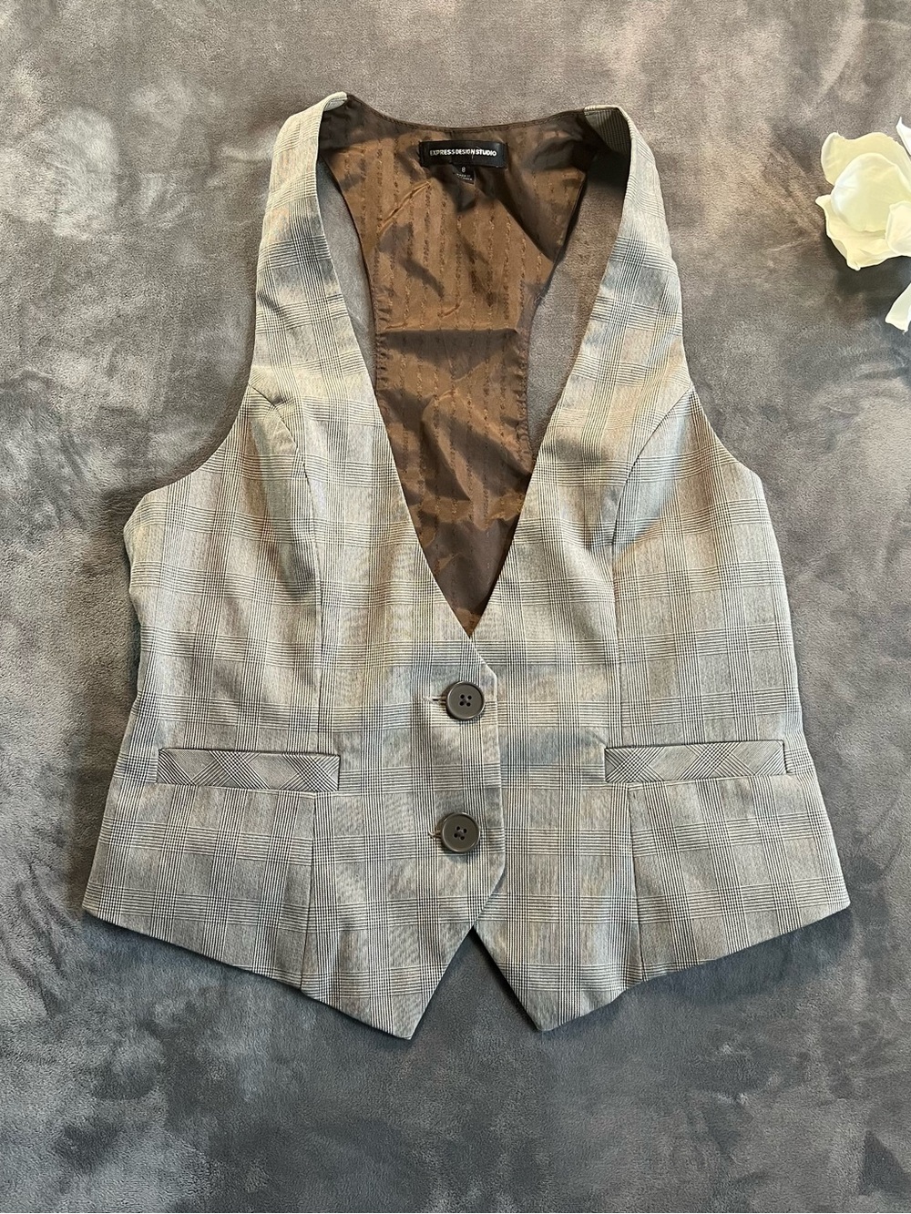 Express brown patterned lining jacket